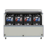 58 in. Commercial Milk Cooler for School and Cafeteria, 16 Crate Capacity with Heavy Duty Casters in Stainless Steel and White (KM-MC58-HDC)
